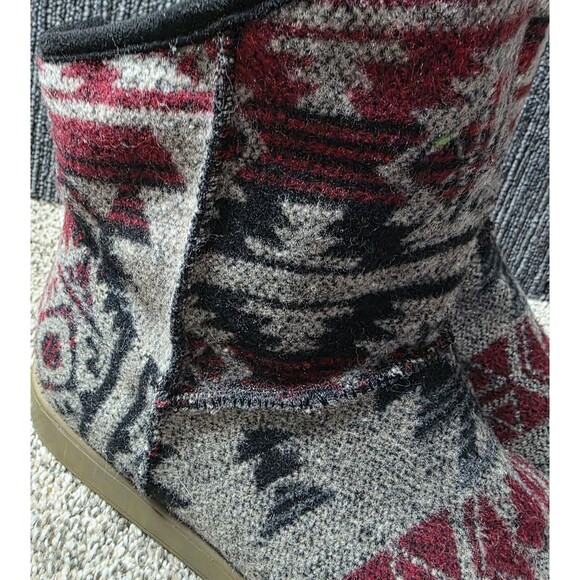 Indigo Rd Boots Size 8.5 Aztec Sherpa Lined Gray Red Winter Southwestern Boho - Picture 6 of 11